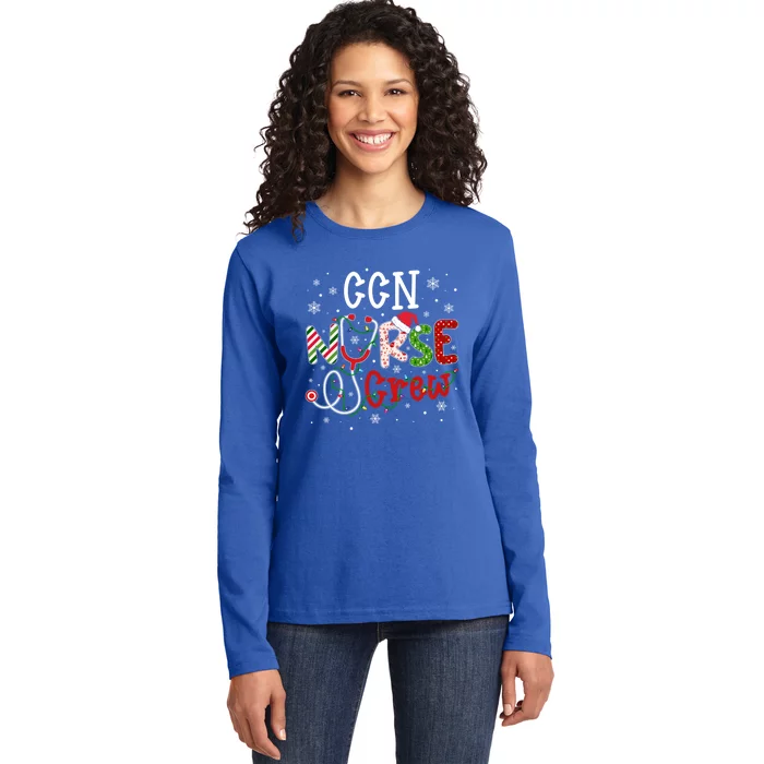 Ccn Christmas Nurse Crew Funny Nursing Christmas Pattern Gift Ladies Long Sleeve Shirt