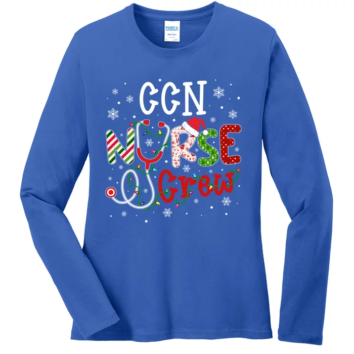 Ccn Christmas Nurse Crew Funny Nursing Christmas Pattern Gift Ladies Long Sleeve Shirt