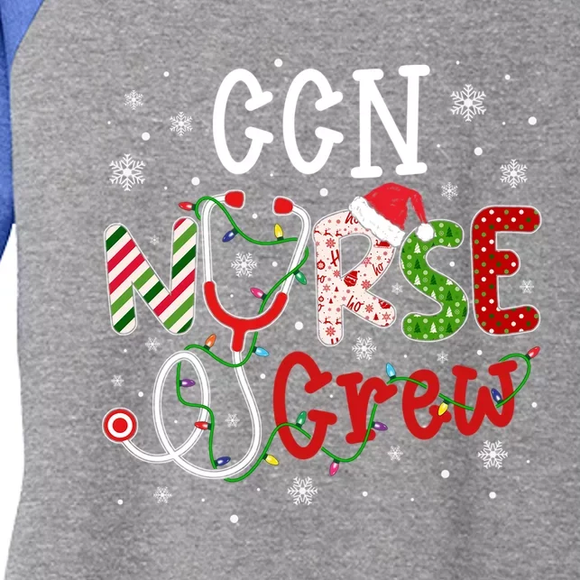 Ccn Christmas Nurse Crew Funny Nursing Christmas Pattern Gift Women's Tri-Blend 3/4-Sleeve Raglan Shirt