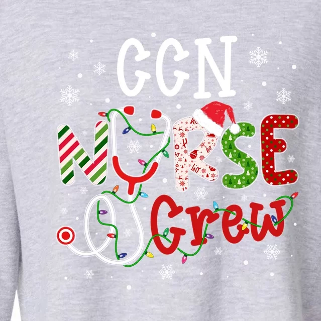 Ccn Christmas Nurse Crew Funny Nursing Christmas Pattern Gift Cropped Pullover Crew