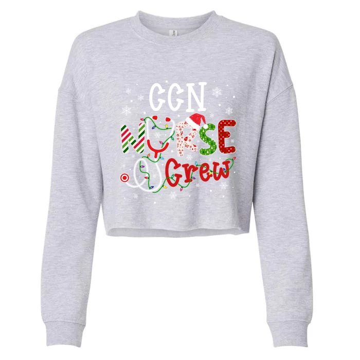 Ccn Christmas Nurse Crew Funny Nursing Christmas Pattern Gift Cropped Pullover Crew