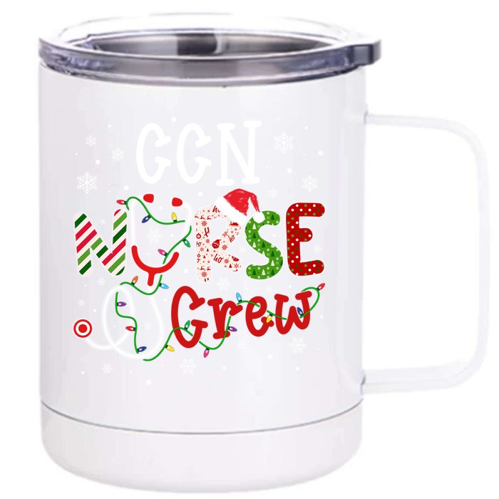 Ccn Christmas Nurse Crew Funny Nursing Christmas Pattern Gift Front & Back 12oz Stainless Steel Tumbler Cup