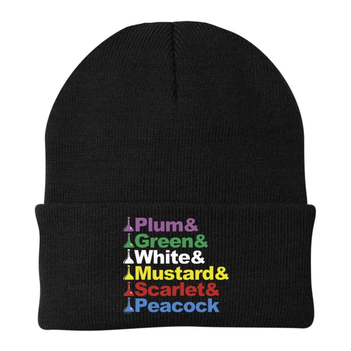 Clue Character Name Stack Game Pieces Knit Cap Winter Beanie