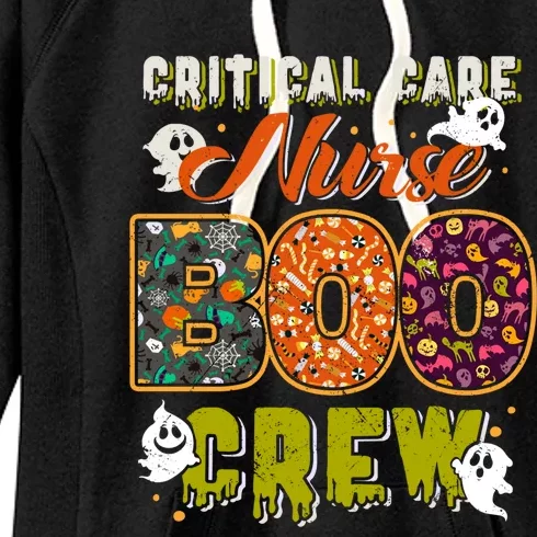 Critical Care Nurse Boo Crew Rn Squad Halloween Matching Gift Women's Fleece Hoodie