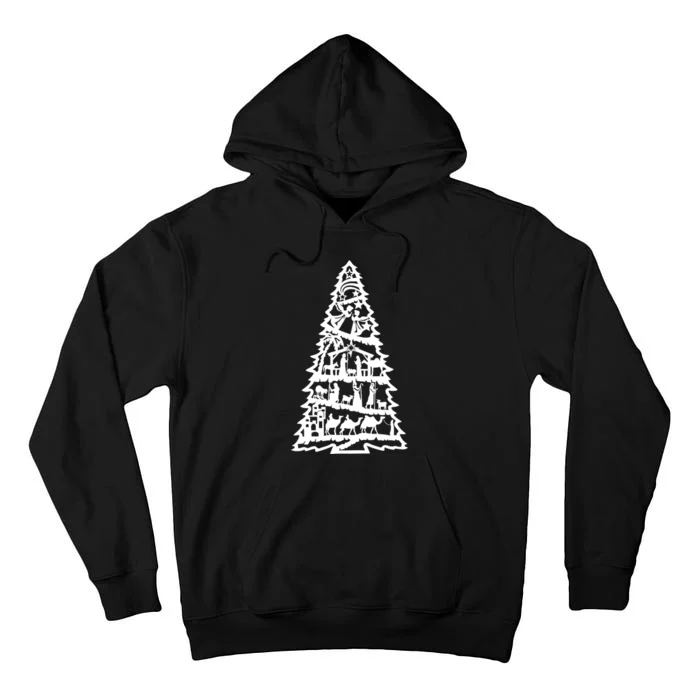 Christian Christmas Nativity Scene Xmas Tree Tall Hoodie