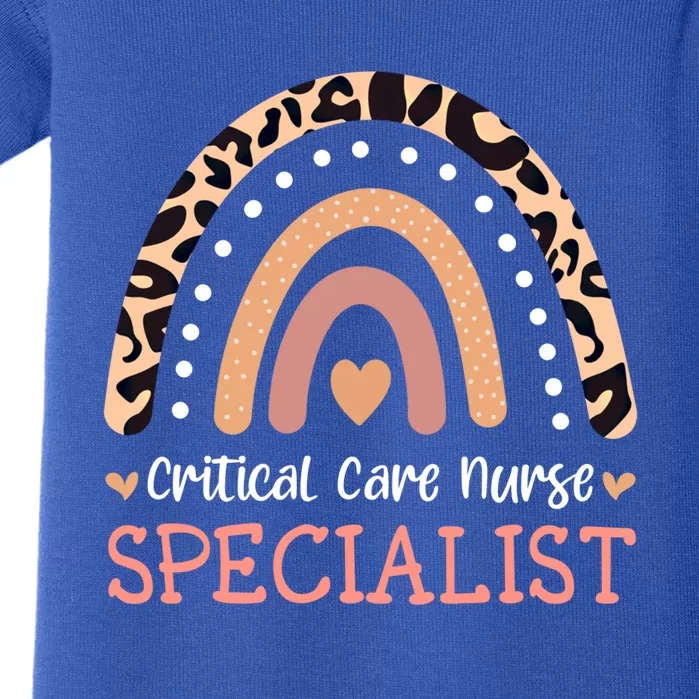 Critical Care Nurse Specialist Leopard Rainbow Meaningful Gift Baby Bodysuit