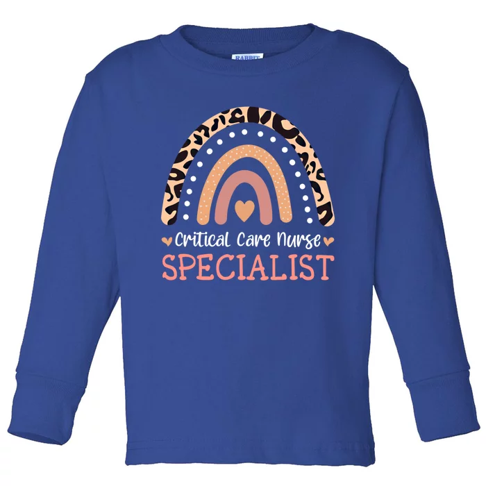 Critical Care Nurse Specialist Leopard Rainbow Meaningful Gift Toddler Long Sleeve Shirt