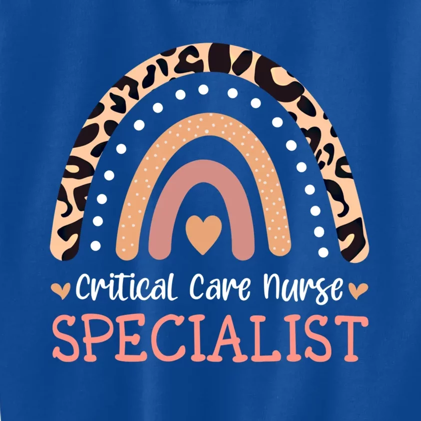 Critical Care Nurse Specialist Leopard Rainbow Meaningful Gift Kids Sweatshirt