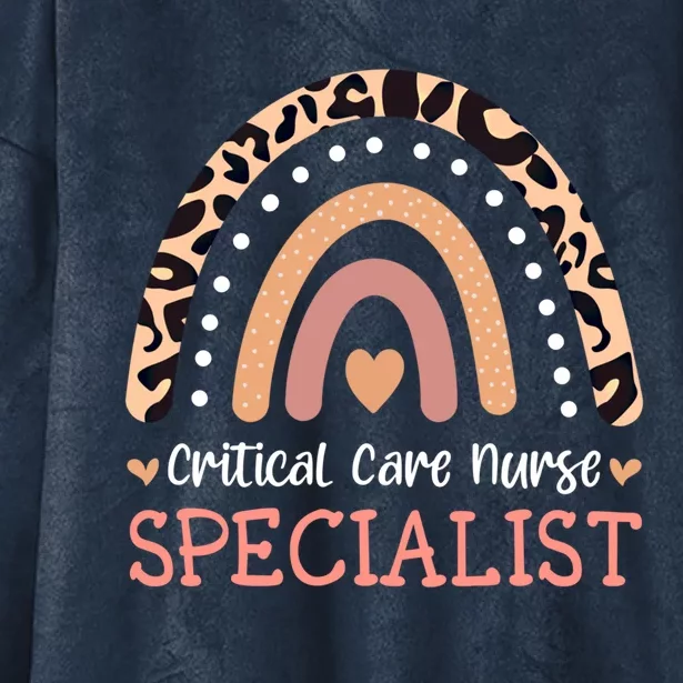 Critical Care Nurse Specialist Leopard Rainbow Meaningful Gift Hooded Wearable Blanket