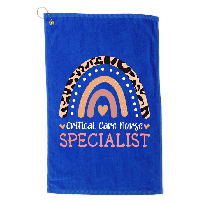 Critical Care Nurse Specialist Leopard Rainbow Meaningful Gift Platinum Collection Golf Towel