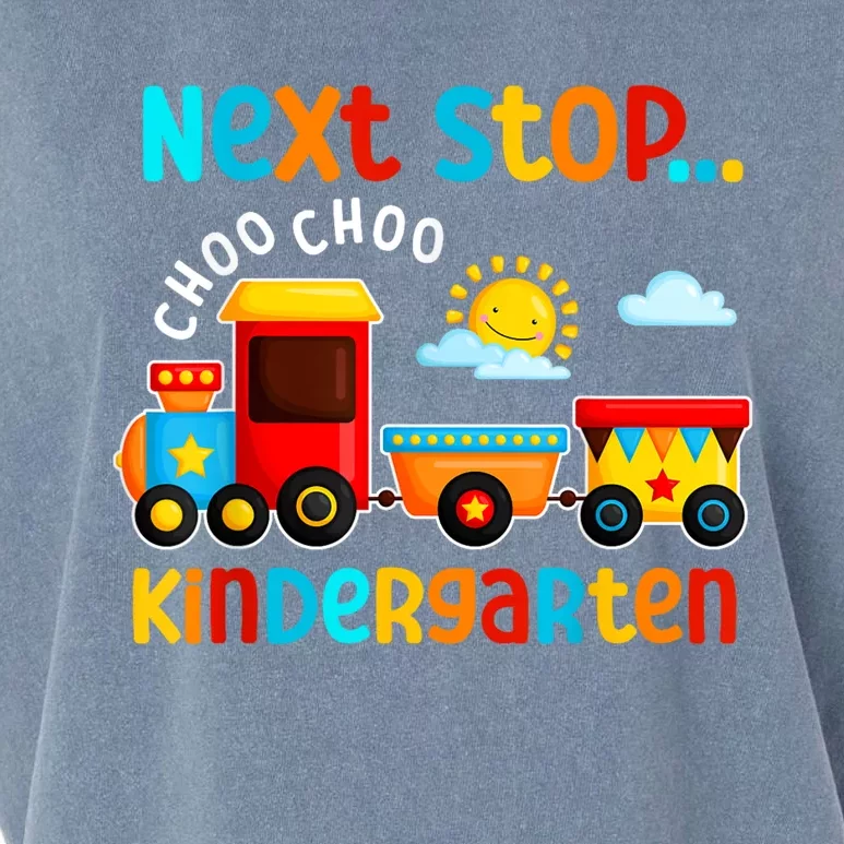 Choo Choo Next Stop Kindergarten Funny Train Graduation Garment-Dyed Women's Muscle Tee