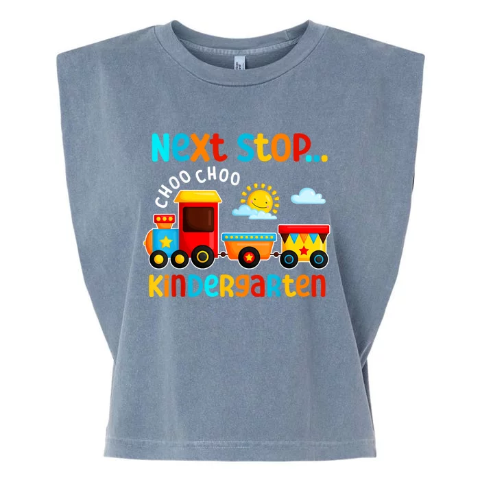 Choo Choo Next Stop Kindergarten Funny Train Graduation Garment-Dyed Women's Muscle Tee