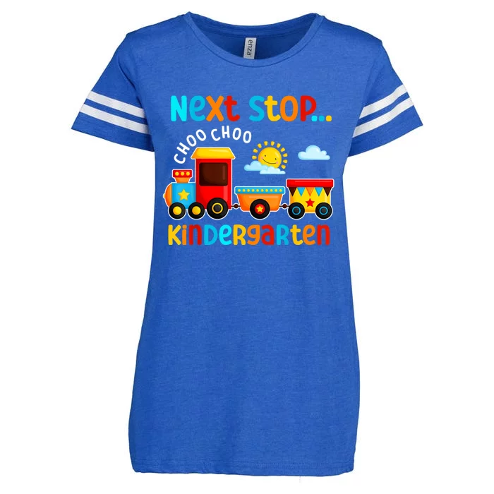 Choo Choo Next Stop Kindergarten Funny Train Graduation Enza Ladies Jersey Football T-Shirt