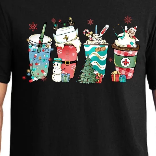 Christmas Coffee Nurse Latte Cozy Winter Xmas Coffee Lover Pajama Set