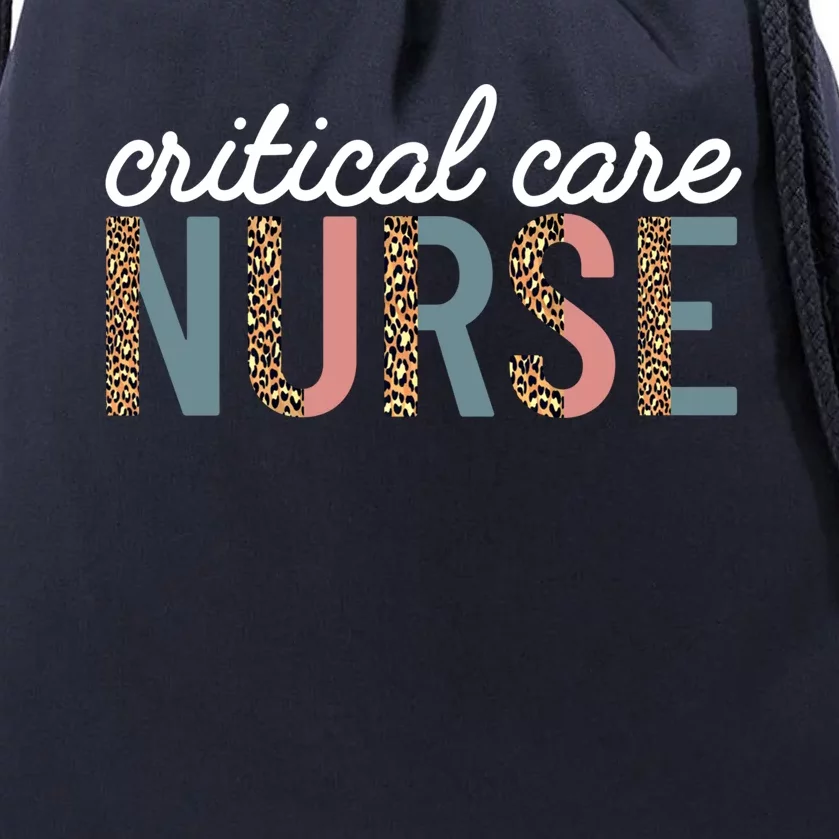 Critical Care Nurse Nursing Icu Rn Leopard Intensive Care Cute Gift Drawstring Bag