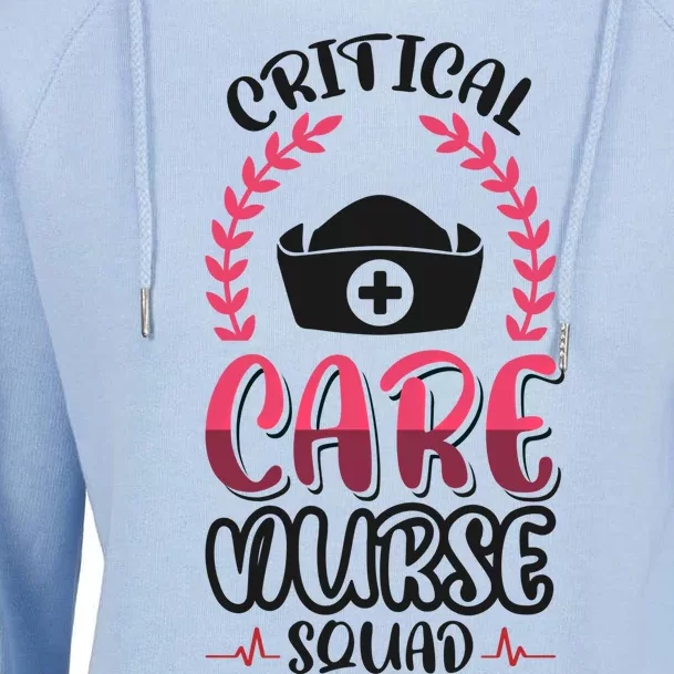 Critical Care Nurse Squad Gift Womens Funnel Neck Pullover Hood