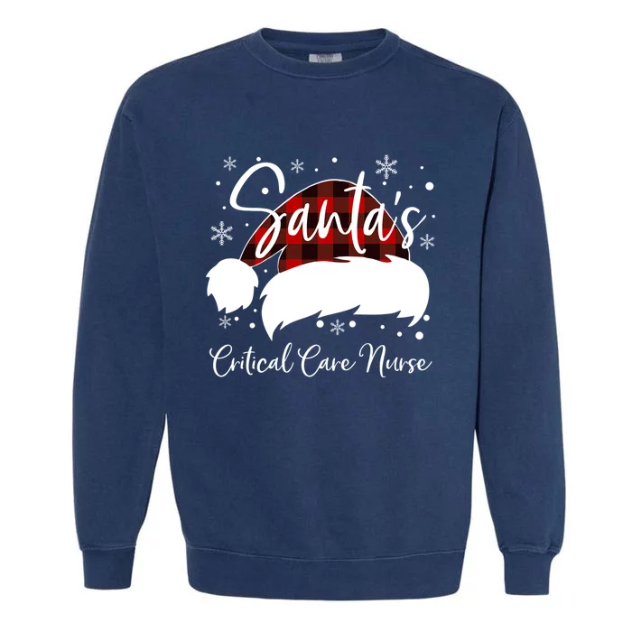 Critical Care Nurse Santas Favorite Nurse Team Nurse Elf Gift Garment-Dyed Sweatshirt