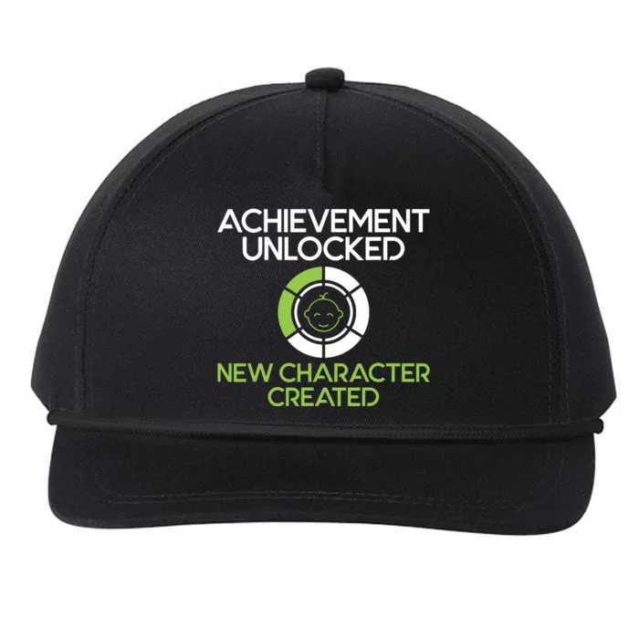 Character Created New Dad Pregnancy Announcement Gamer Snapback Five-Panel Rope Hat