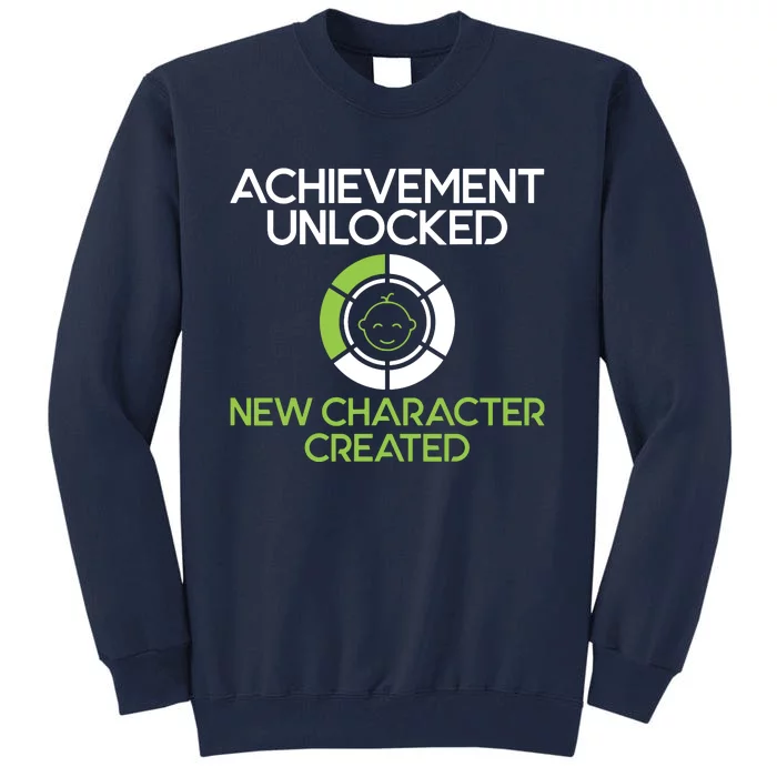 Character Created New Dad Pregnancy Announcement Gamer Tall Sweatshirt