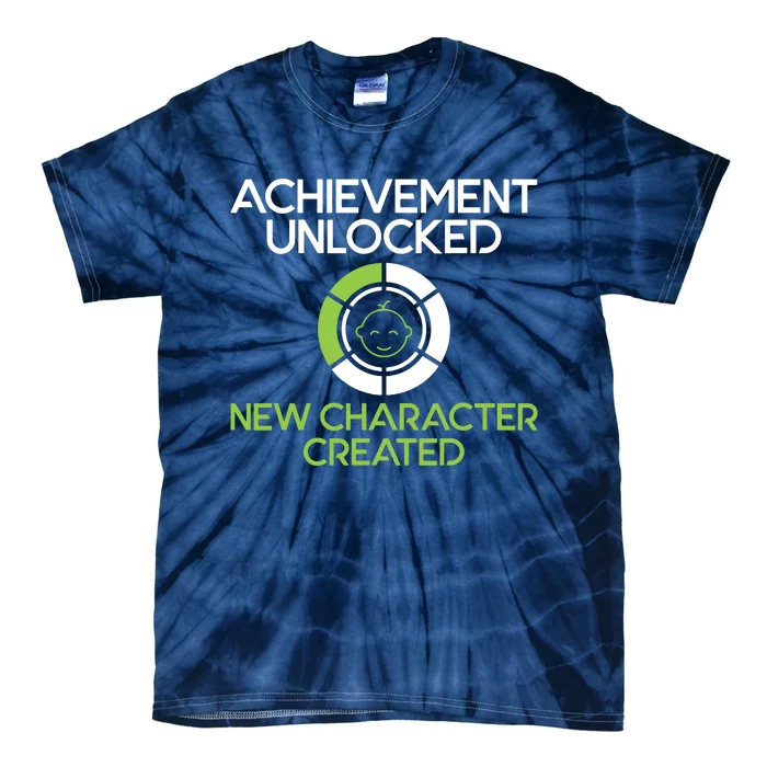 Character Created New Dad Pregnancy Announcement Gamer Tie-Dye T-Shirt