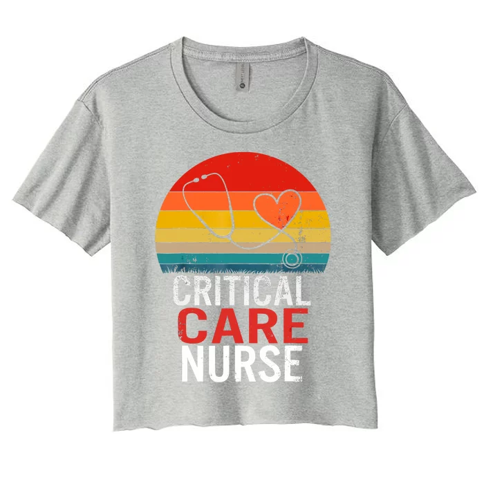 Critical Care Nurse ICU Nurses Week Intensive Care Graduate Women's Crop Top Tee