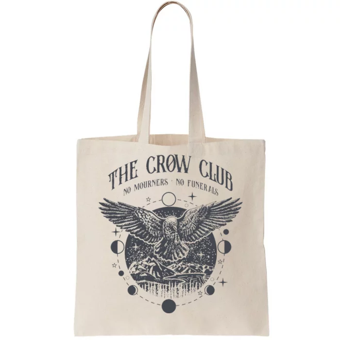 Crow Club No Mourner No Funeral Retro Celestial Bookworm Tote Bag