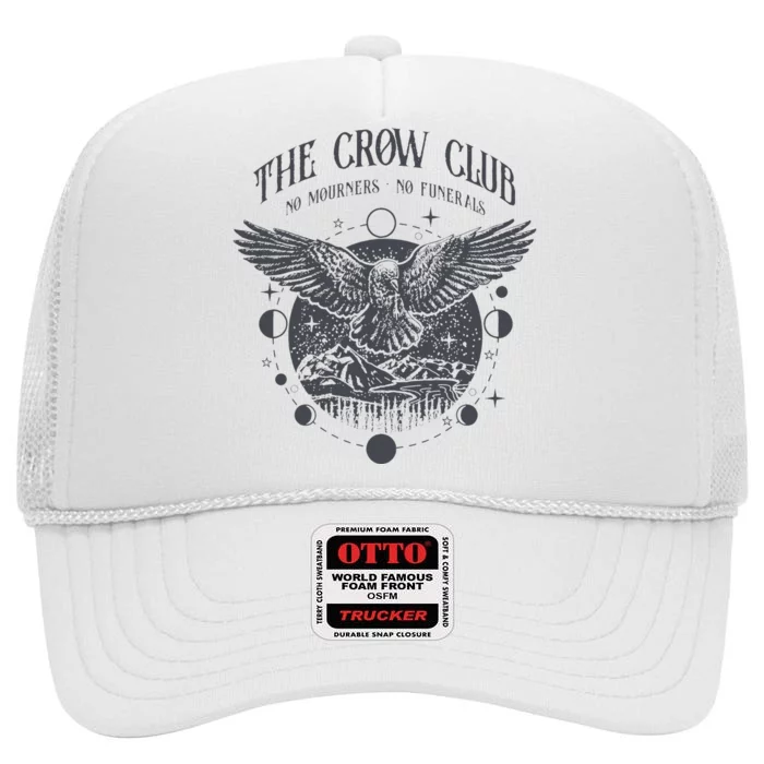 Crow Club No Mourner No Funeral Retro Celestial Bookworm High Crown Mesh Trucker Hat