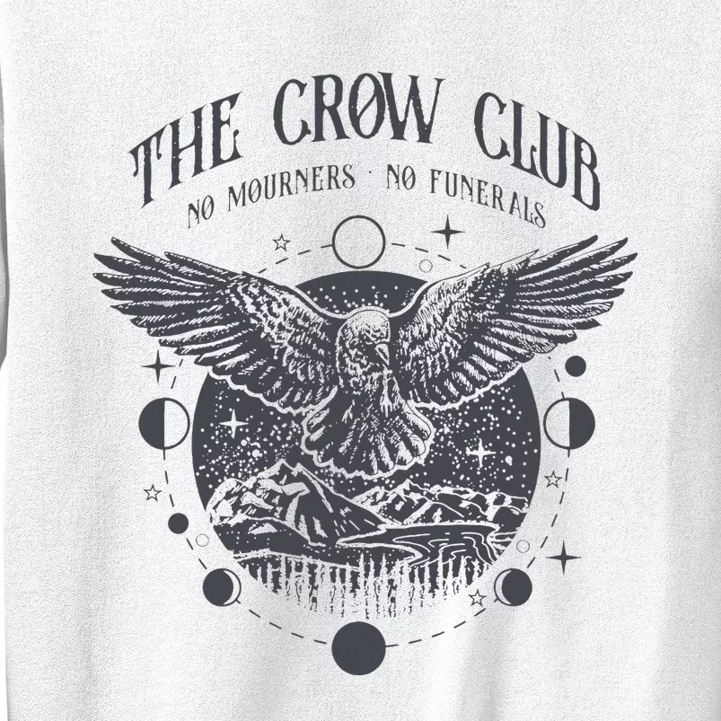 Crow Club No Mourner No Funeral Retro Celestial Bookworm Sweatshirt