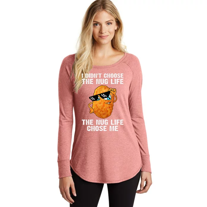 Cool Chicken Nugget Chicken Lover Nuggets Women's Perfect Tri Tunic Long Sleeve Shirt