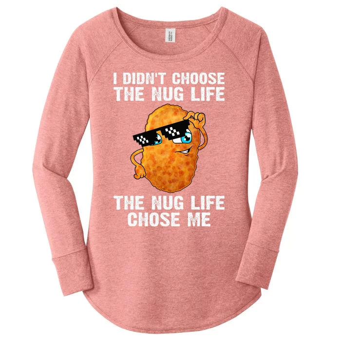 Cool Chicken Nugget Chicken Lover Nuggets Women's Perfect Tri Tunic Long Sleeve Shirt