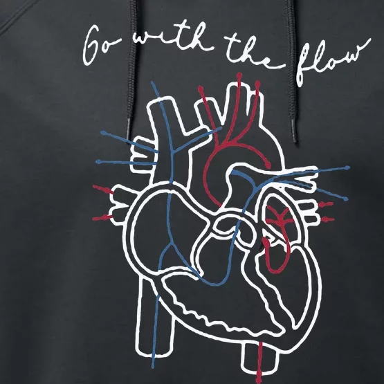 CVICU Cardiac Nurse Anatomy Cardiology Human Heart Flow Performance Fleece Hoodie