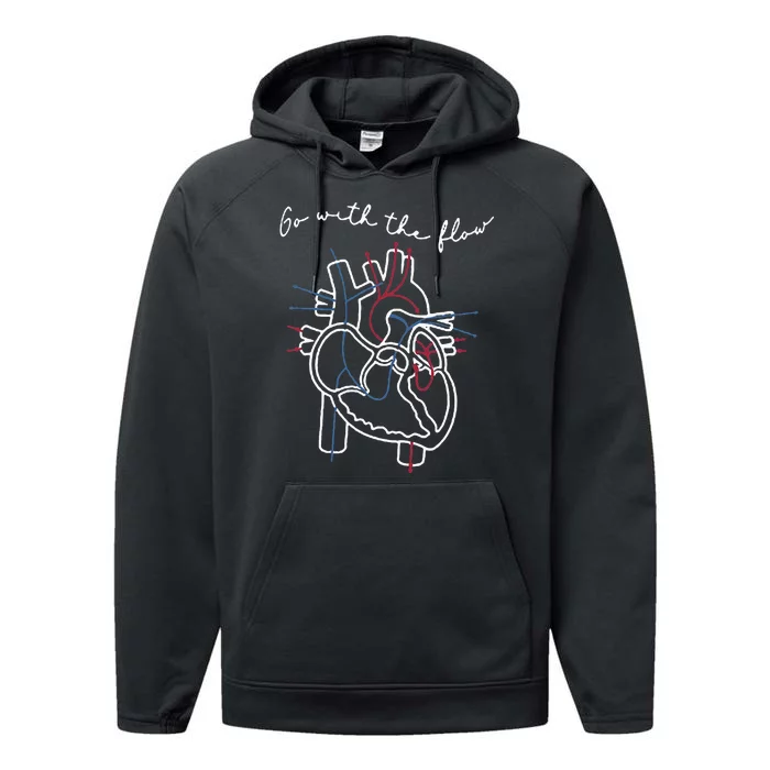 CVICU Cardiac Nurse Anatomy Cardiology Human Heart Flow Performance Fleece Hoodie