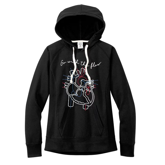 CVICU Cardiac Nurse Anatomy Cardiology Human Heart Flow Women's Fleece Hoodie