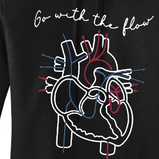 CVICU Cardiac Nurse Anatomy Cardiology Human Heart Flow Women's Pullover Hoodie