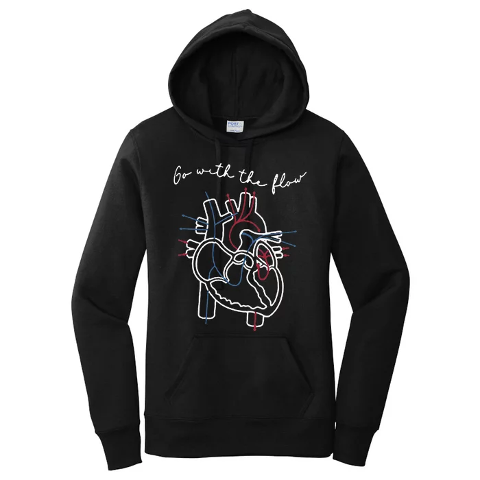 CVICU Cardiac Nurse Anatomy Cardiology Human Heart Flow Women's Pullover Hoodie