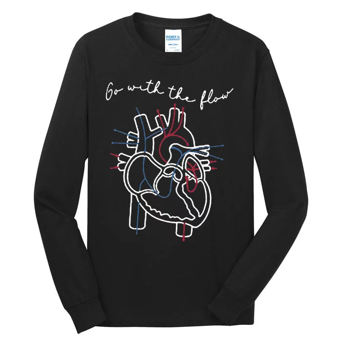 CVICU Cardiac Nurse Anatomy Cardiology Human Heart Flow Tall Long Sleeve T-Shirt