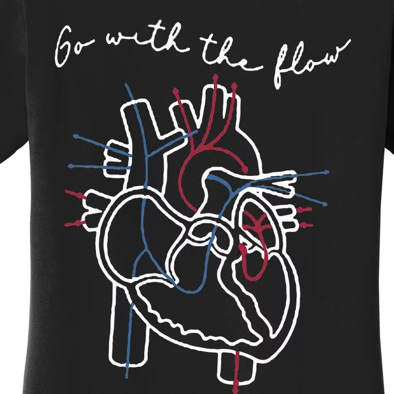 CVICU Cardiac Nurse Anatomy Cardiology Human Heart Flow Women's T-Shirt