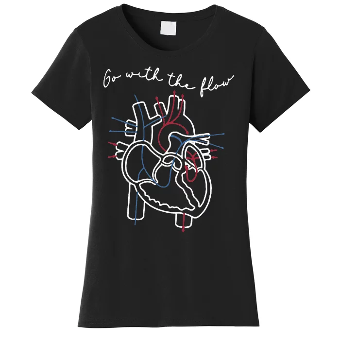 CVICU Cardiac Nurse Anatomy Cardiology Human Heart Flow Women's T-Shirt