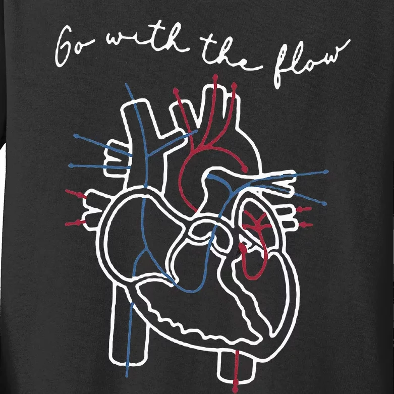 CVICU Cardiac Nurse Anatomy Cardiology Human Heart Flow Kids Long Sleeve Shirt