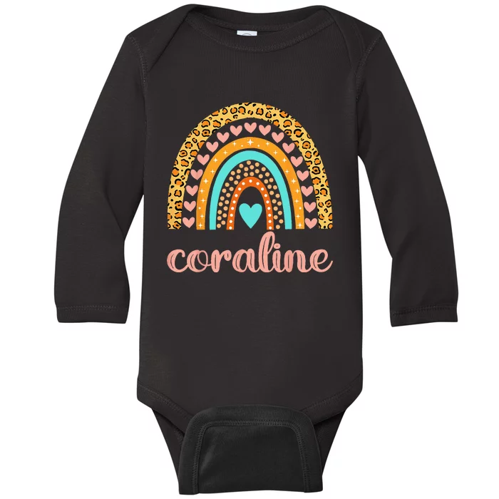 Coraline Coraline Name Birthday Gift Baby Long Sleeve Bodysuit