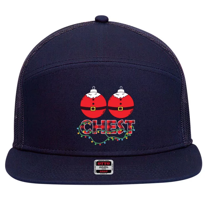 Chestnuts Chest Nuts Christmas Matching Christmas Couples 7 Panel Mesh Trucker Snapback Hat