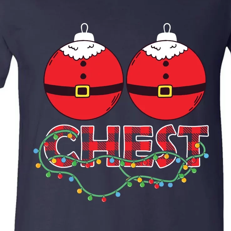 Chestnuts Chest Nuts Christmas Matching Christmas Couples V-Neck T-Shirt