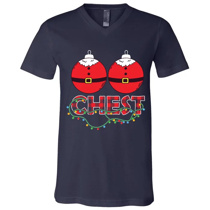 Chestnuts Chest Nuts Christmas Matching Christmas Couples V-Neck T-Shirt