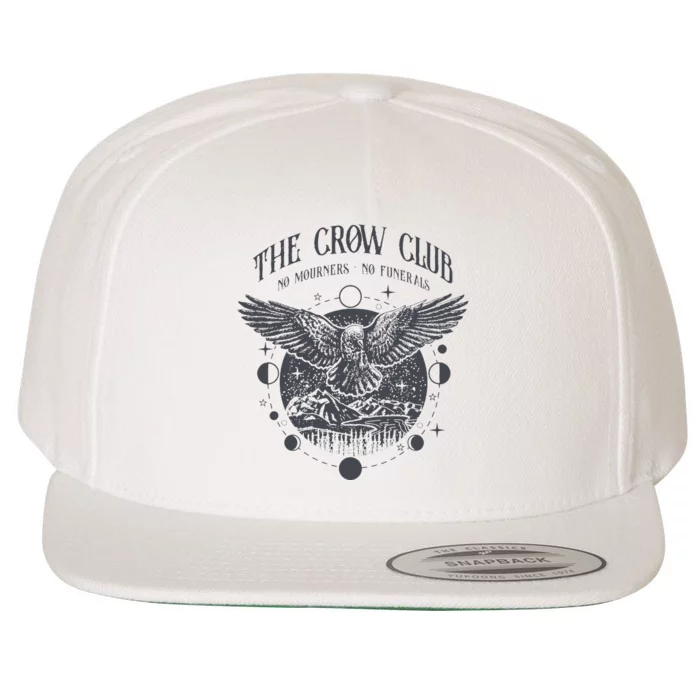 Crow Club No Mourner No Funeral Retro Celestial Bookworm Wool Snapback Cap