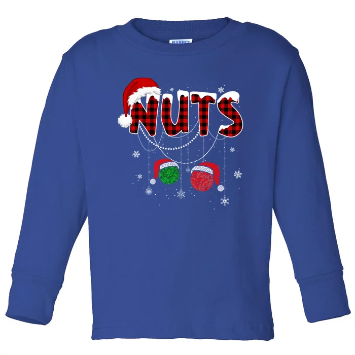 Christmas Chest Nuts Funny Couple Matching Xmas Couple Tees Gift Toddler Long Sleeve Shirt