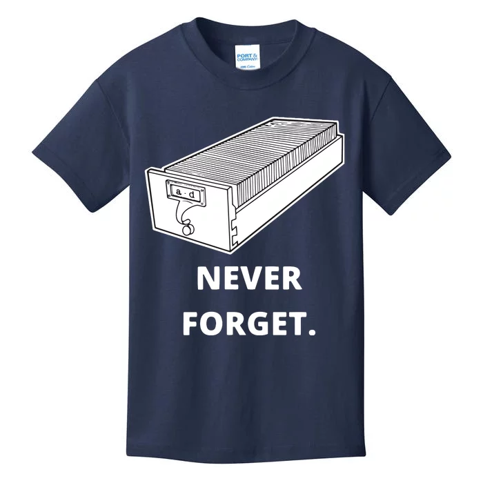 Card Catalog Never Forget Library Librarian Kids T-Shirt