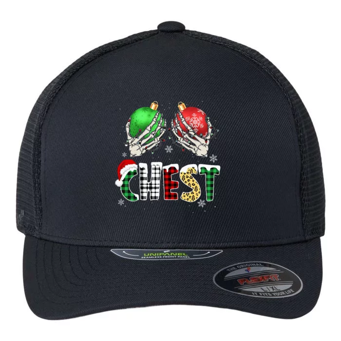 Christmas Chest Nuts Chestnuts Xmas Couple Matching Costume Flexfit Unipanel Trucker Cap