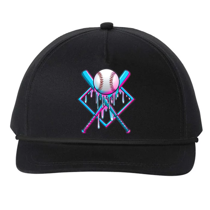 Cool Cute Neon Paint Baseball Bat Ball Diamond Snapback Five-Panel Rope Hat