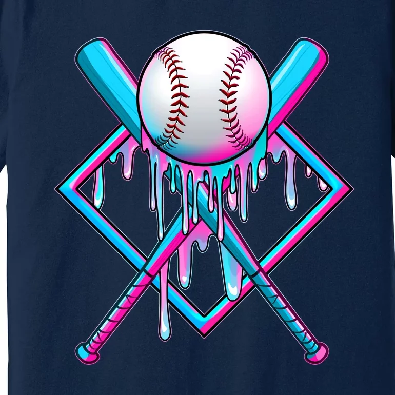 Cool Cute Neon Paint Baseball Bat Ball Diamond Premium T-Shirt