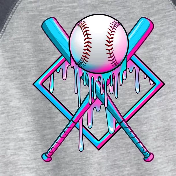 Cool Cute Neon Paint Baseball Bat Ball Diamond Toddler Fine Jersey T-Shirt